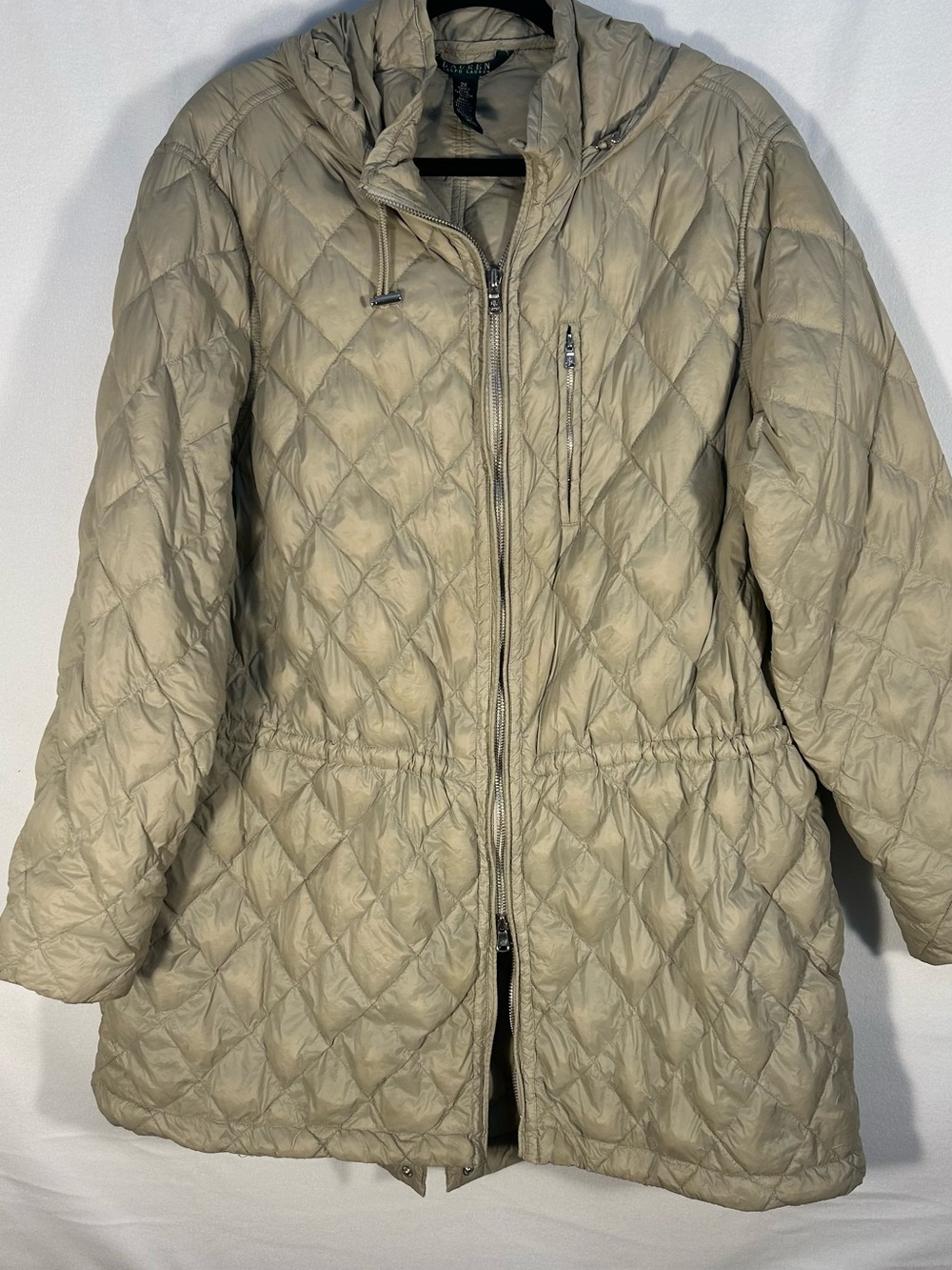 Ralph Lauren Quilted Hooded Puffer Coat - Taupe
